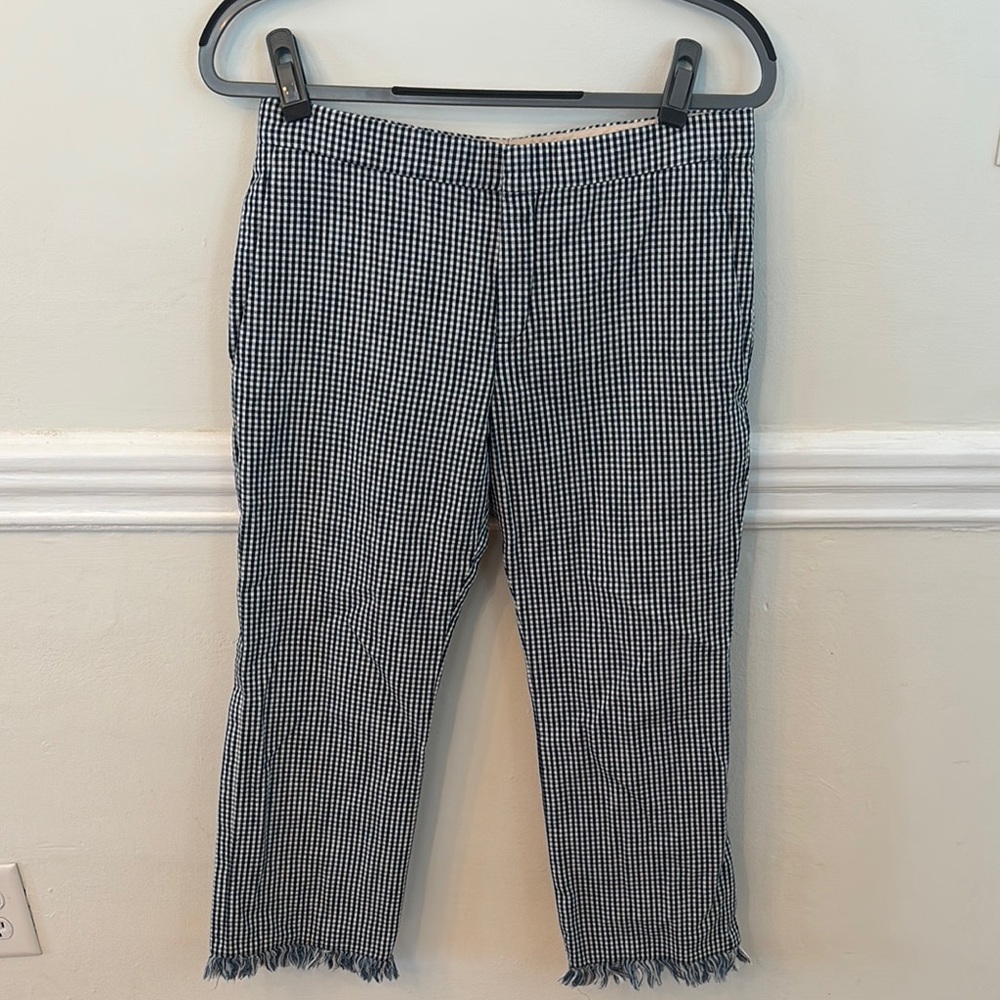 Chloé Gingham Fringe-Hem Capris – Size 8 (fits like 4-6)
